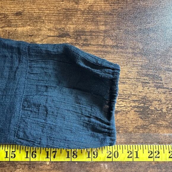 NEW Semi Sheer Navy Blouse Small Boho Fairy Grunge Top Festival Lightweight - Picture 5 of 8